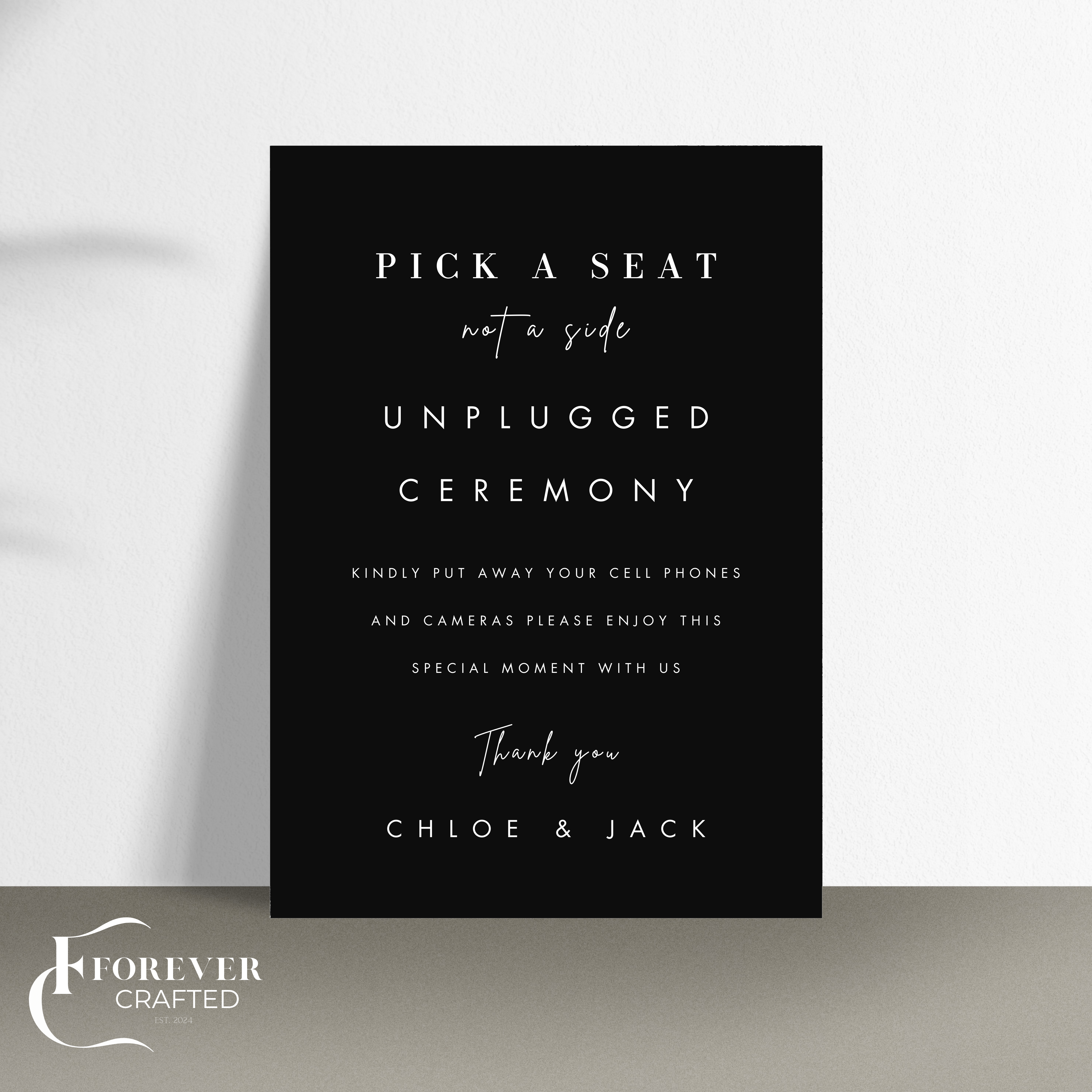Unplug Ceremony Sign - Elysian