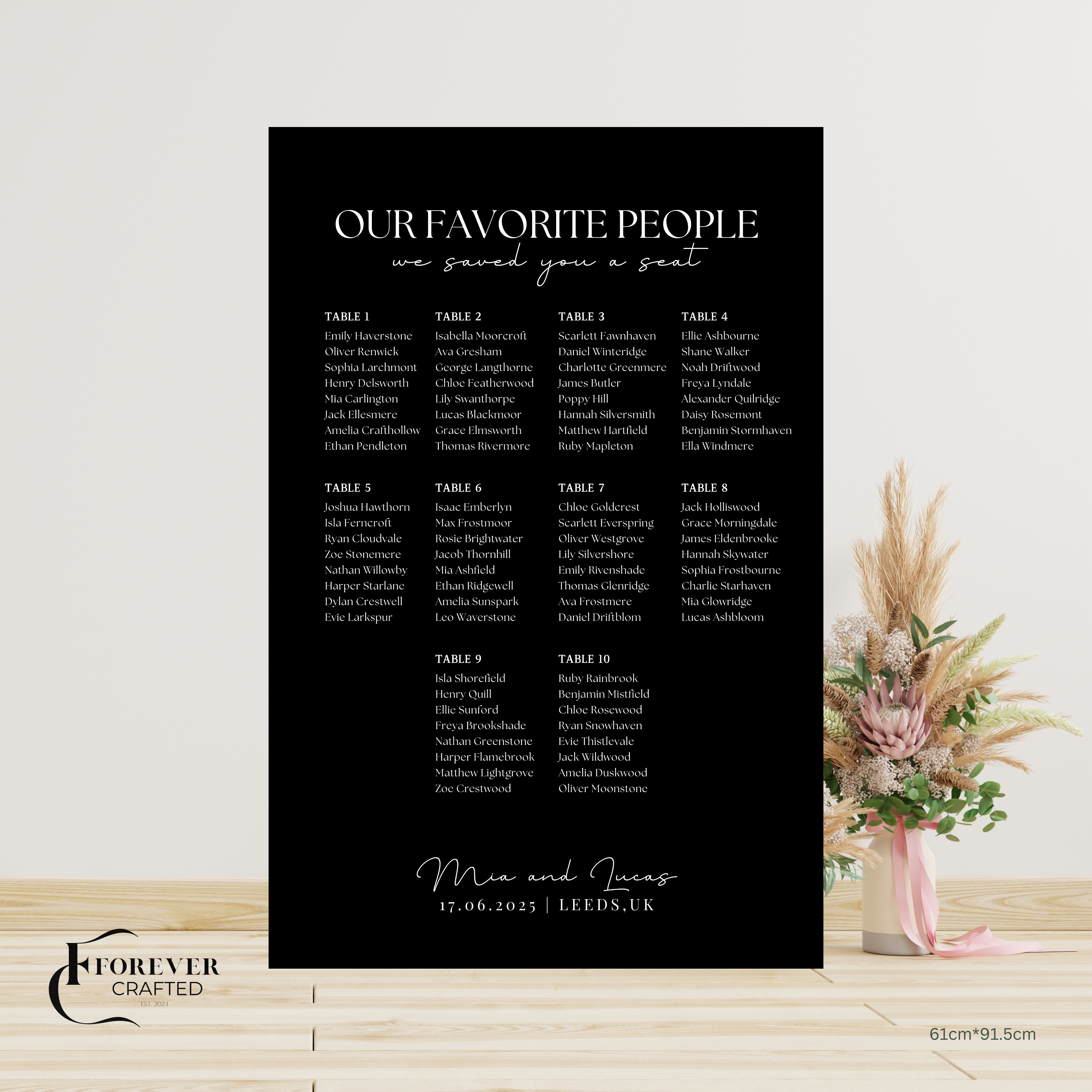Seating Chart - Noire