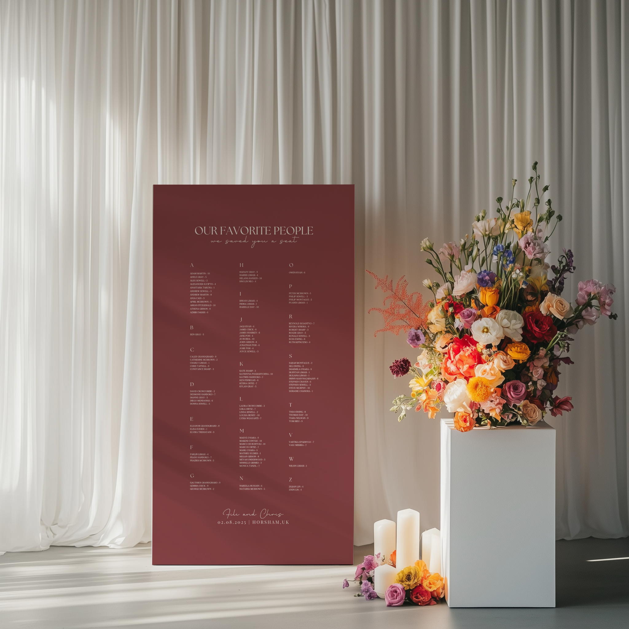 Seating Chart - Willow