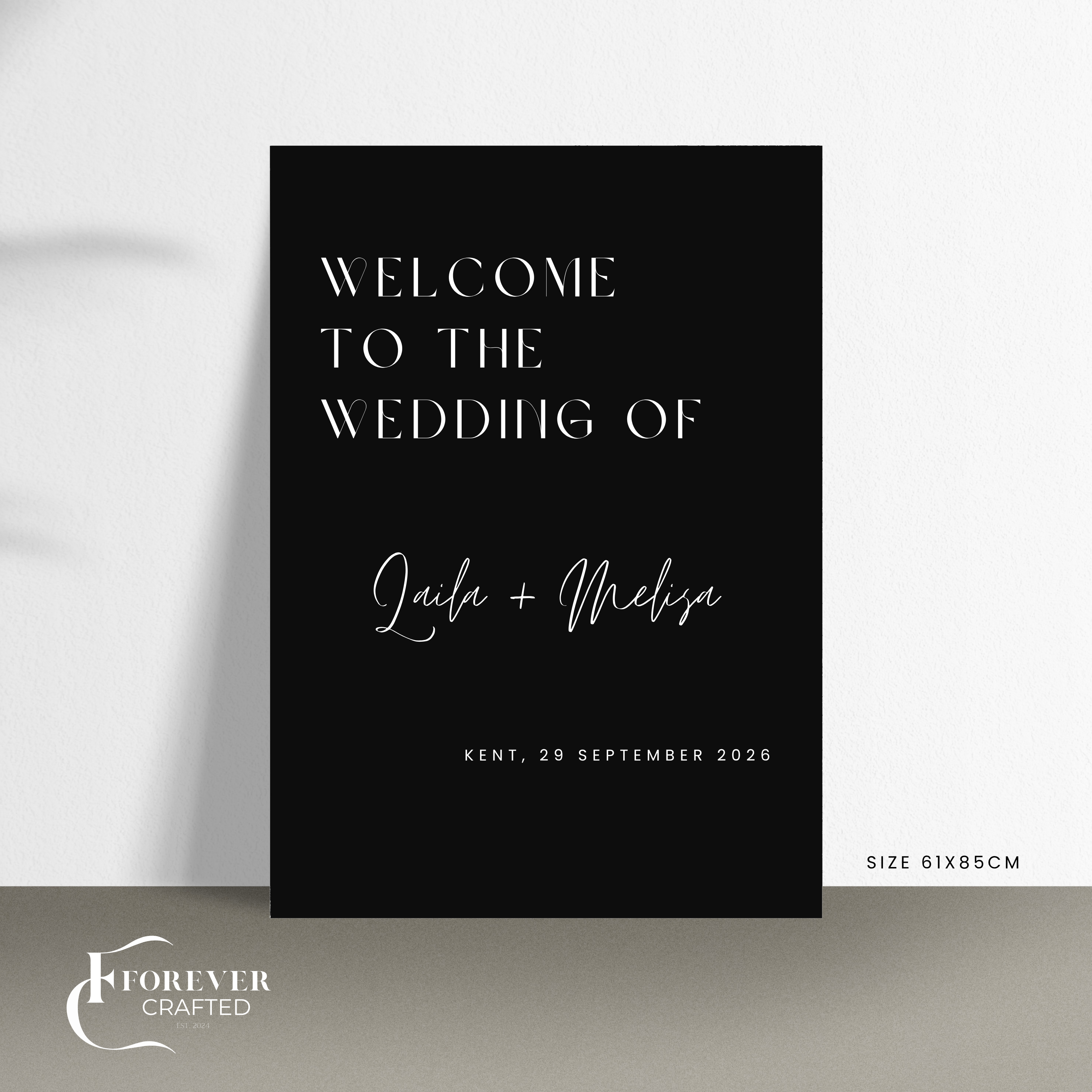 Wedding Welcome Sign | Handmade Wedding Sign | Forever Crafted