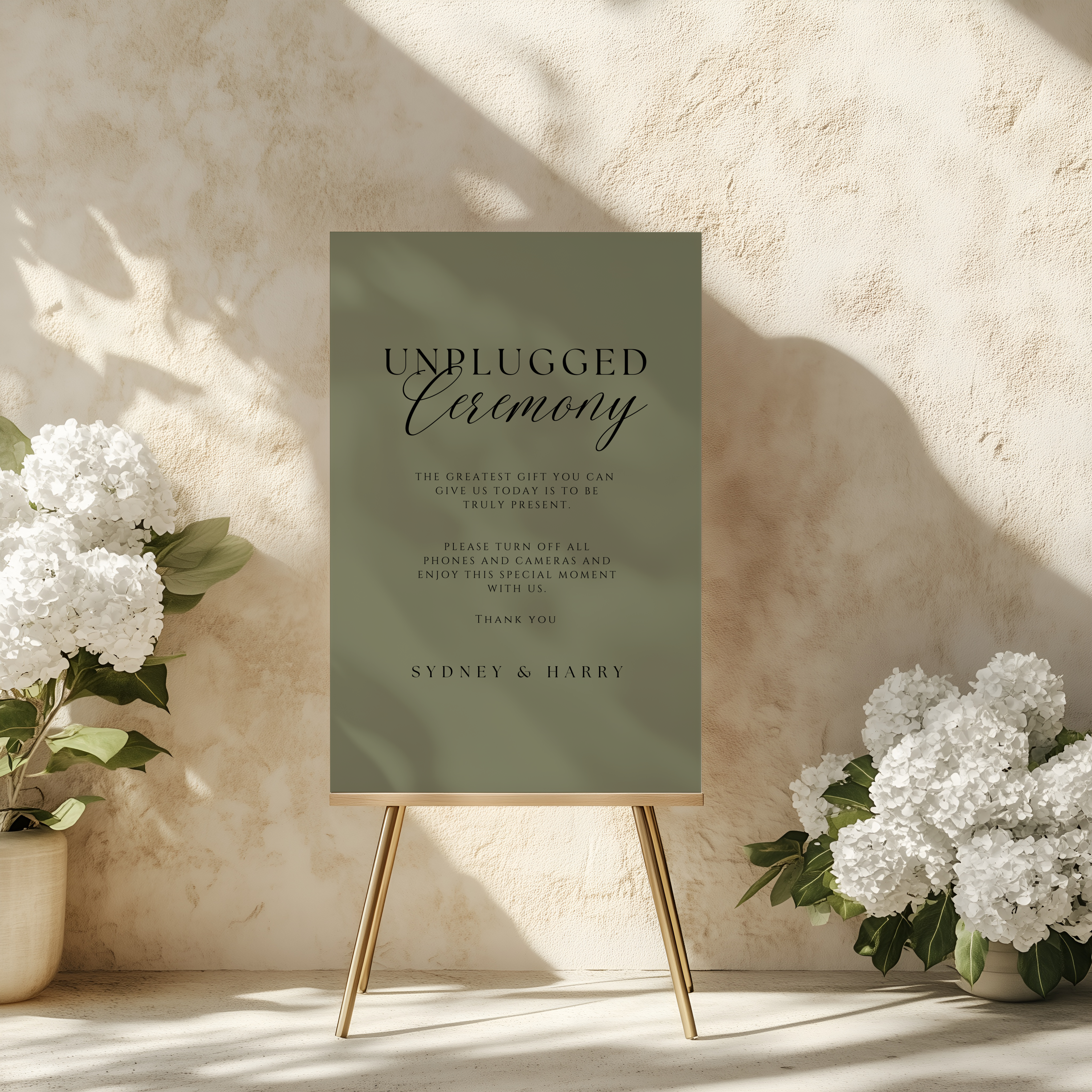 Unplug Ceremony Sign - Quaint