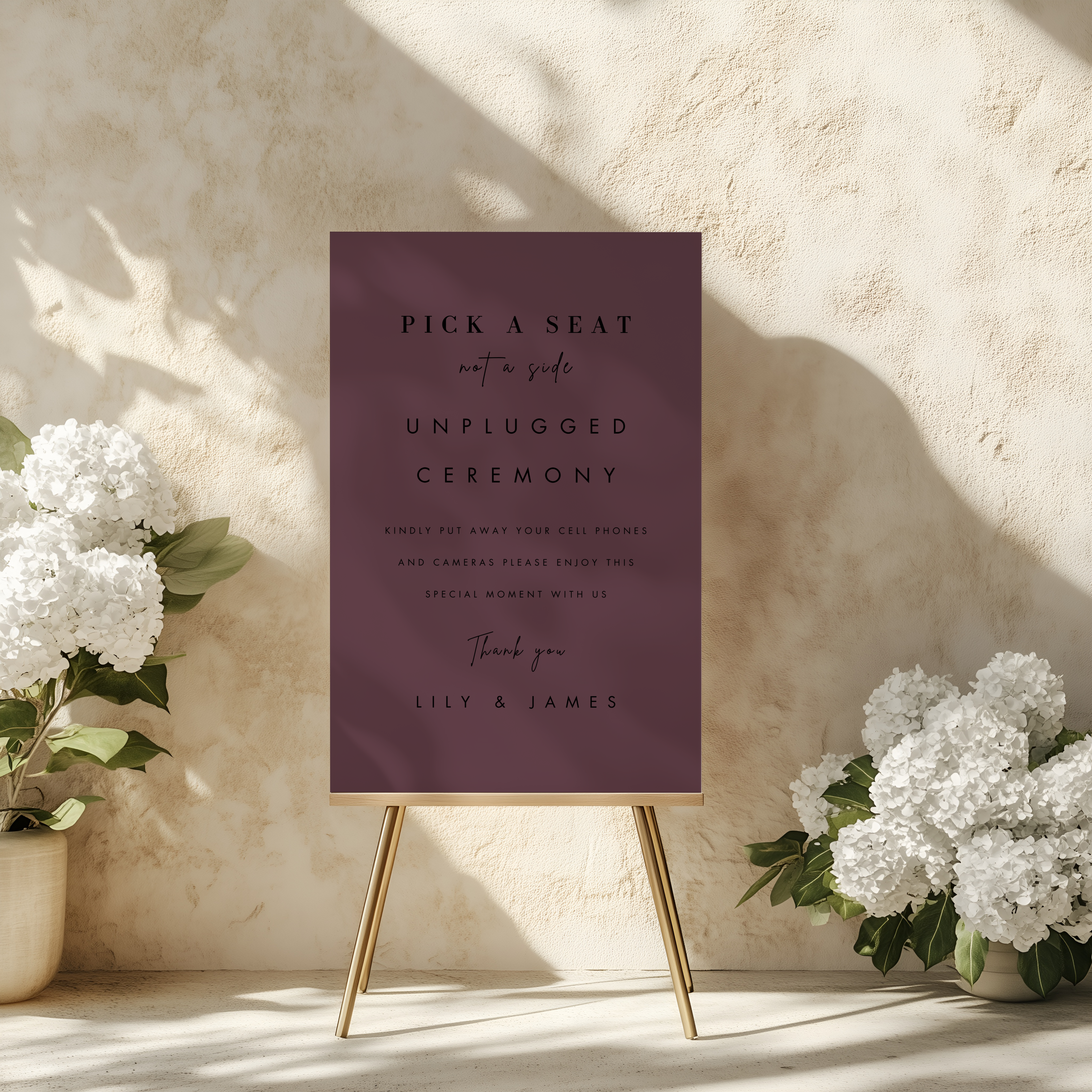 Unplug Ceremony Sign - Elysian