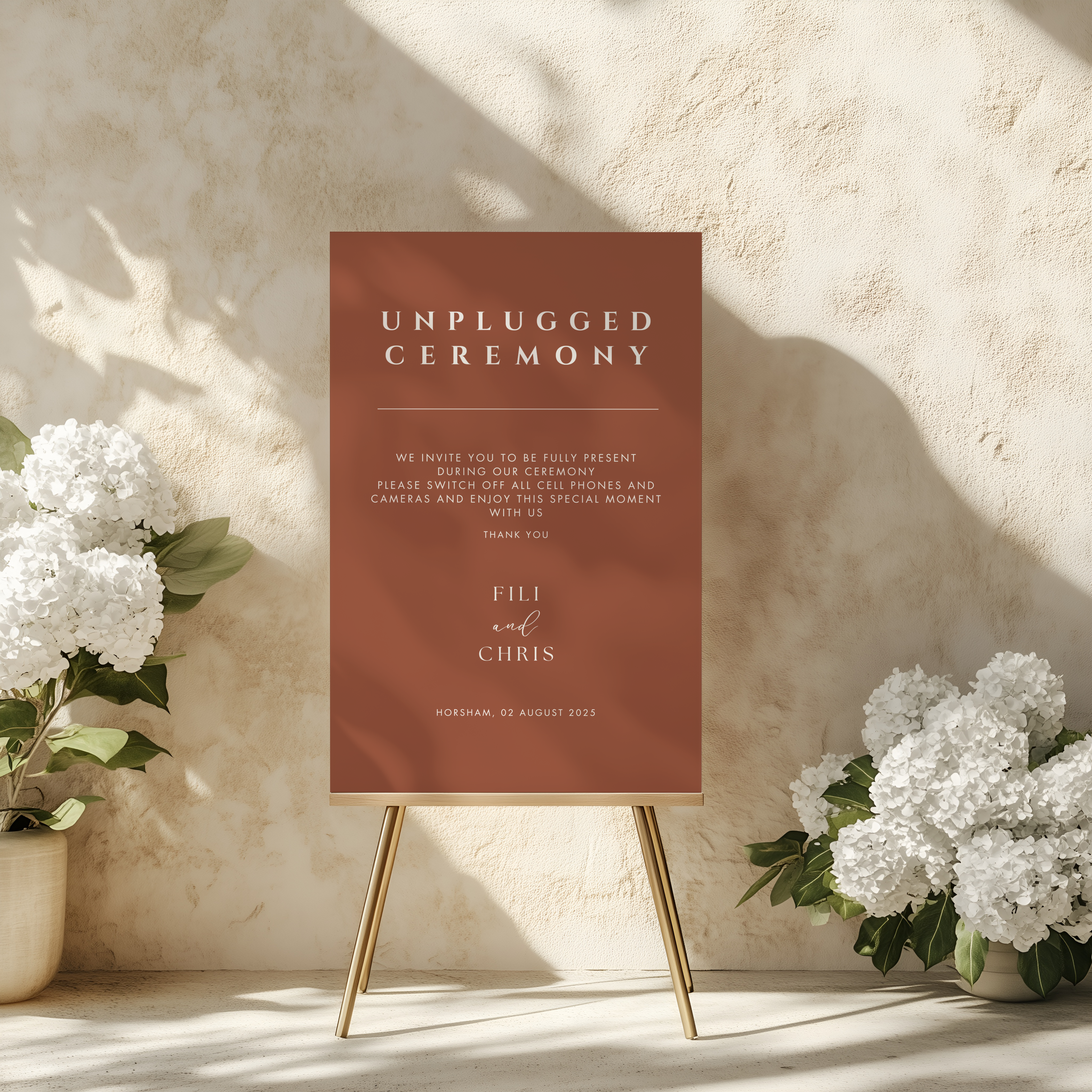 Unplug Ceremony Sign - Aurielle